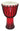 10 inch. Fiberglass Djembe - Rope Tuned — Black & Red Finish