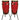 Artist Hand-Painted Series Red Conga and Tumba — 11-3/4 inch. & 12-1/2 inch. With Two Single Basket Stands