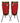 Artist Hand-Painted Series Red Conga and Tumba — 11-3/4 inch. & 12-1/2 inch. With Two Single Basket Stands