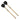 Mallet, Ez Bass Drum, Pair, 2.5 X 14, Natural Wood, Black