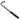 Mallet, Talking Drum, 16x.375, Aluminum Curved Stick, Plastic Tip, 5.5 Foam Handle,