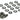 Replacement Screw and screw holder sets for case cover, Chrome, 16pcs