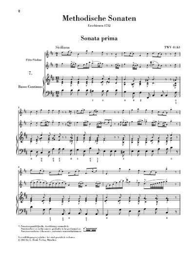 Methodical Sonatas for Flute or Violin and Continuo - Volume 2 — Henle Music Folios