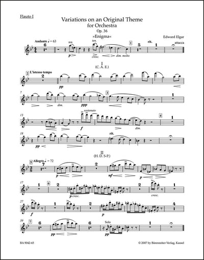 Variations on an Original Theme for Orchestra op. 36 "Enigma" by Elgar, Edward